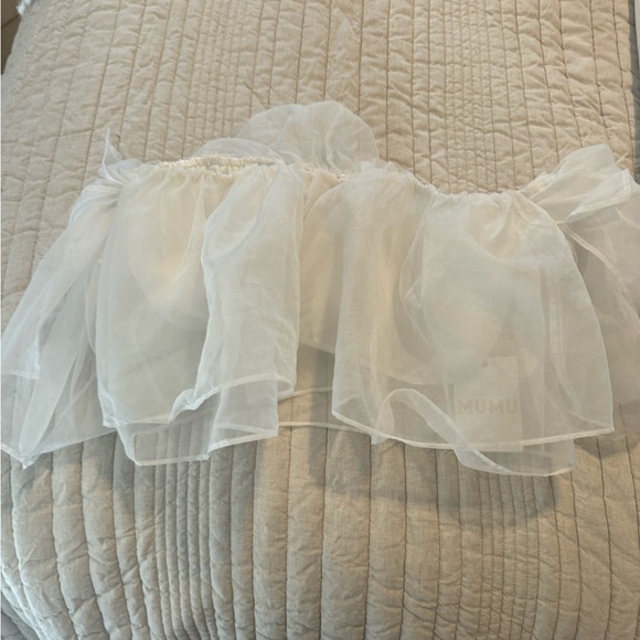 Show Me Your Mumu Rossella Ruffle Top in White Organza - M - Picture 4 of 9